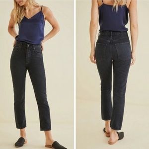 Agolde x Amour Vert Riley Black Straight Leg Jeans